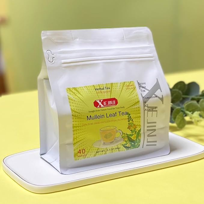 Mullein Leaf Tea - 2.2g*40 TeaBags - Re-usable for Brew - for Detox & Lungs - 100% Natural Mullein Mullein Leaf & Stem & Flower - Non-GMO - Caffeine-free - Eco-Conscious Tea Bags - Bloomnest