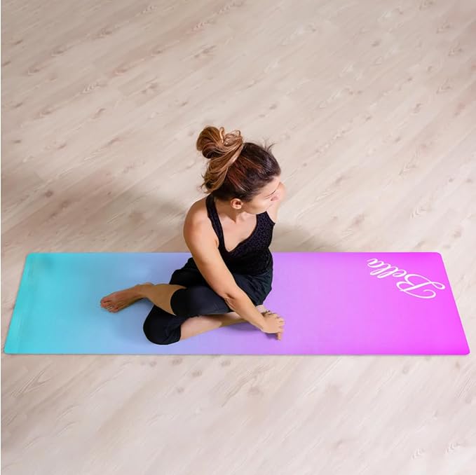 Custom Name Yoga Mat,Personalized Travel Yoga Exercise Mat,Non Slip,Perfect for Kids & Adults,Gradient Color E Series - Bloomnest