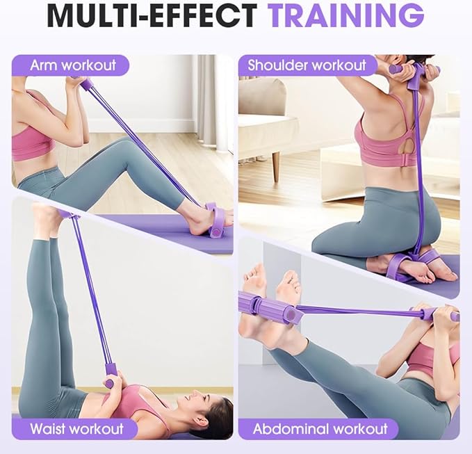 2026 New 21 Fitness Resistance Bands-4 Tube Pedal Ankle Puller, Stretching Bands for Arm and Leg Workouts, Stretching Workout Fitness Bands for Arm Weights Exercise Equipment - Bloomnest