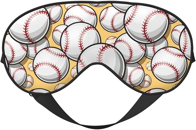 Sleep Eye Mask Baseball Softball Sleep Mask for Women Men Comfortable Eye Mask with Adjustable Strap Soft Eye Cover Blindfold for Travel Yoga Nap Shift Work - Bloomnest