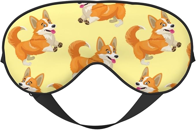 Cute Cartoon Corgi Dog Sleeping Eye Mask Eye Mask for Sleeping Soft Comfort Eye Shade Blackout Eye Cover for Deep Rest Travel Nap Meditation - Bloomnest