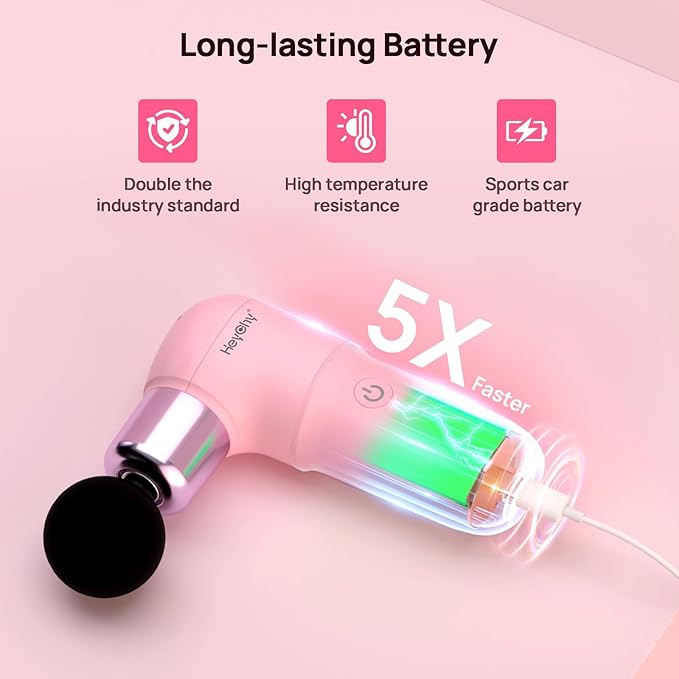 Super Mini Massage Gun, Deep Tissues Percussion Muscle Massager, Compact Sports Travel Massage Gun, Portable Massager Gun for Gifts for her him, Pink - Bloomnest