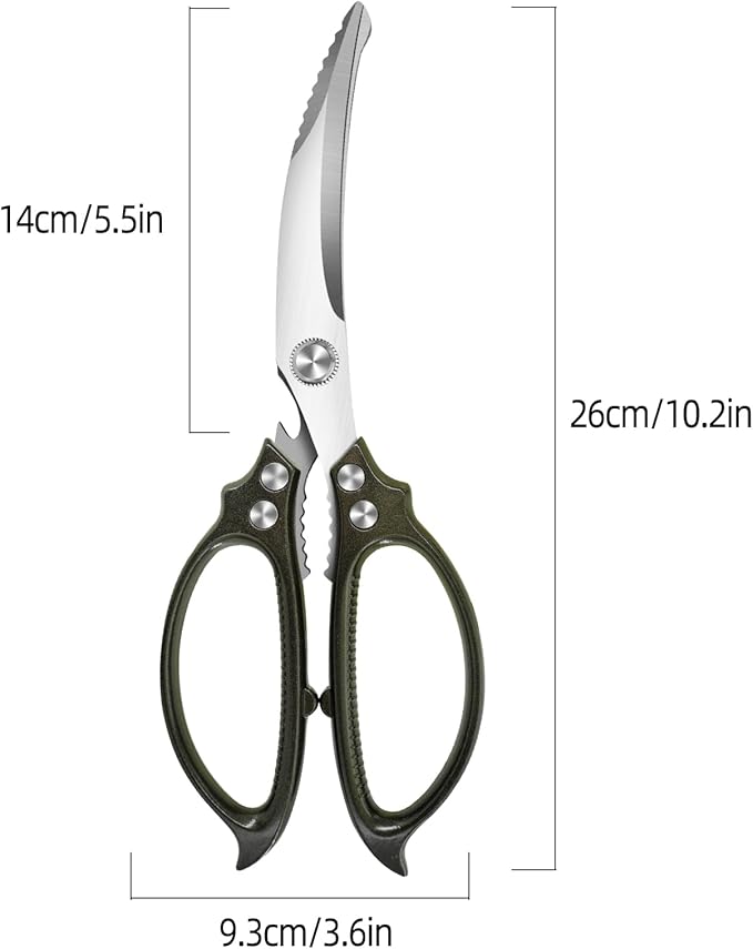 Heavy Duty Poultry Shears,Kitchen Shears,Food Scissors All Purpose for Meat Cutting,Chicken,Turkey,Fish,Dishwasher Safe Kitchen Scissors with Anti-Slip Handle - Bloomnest