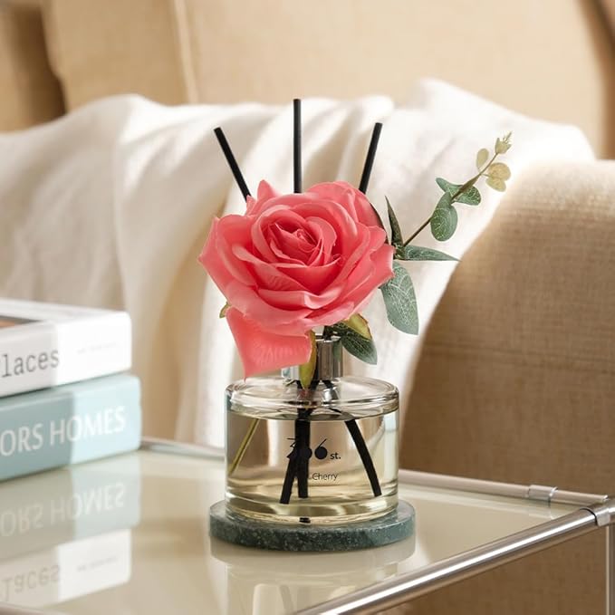 396 st. Rose Flower Reed Diffuser, Baby Powder, 200ml(6.7oz) / Reed Diffuser Sets, Home Fragrance, Scented Oils, Home & Bathroom Décor - Bloomnest