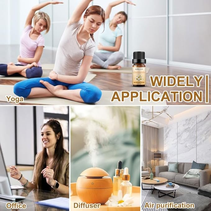 Sedbuwza 3 Pack Lavender Peppermint Chamomile Essential Oil 100% Pure and Natural Aromatherapy Gift Oils for Massage, Diffuser, Soaps, Candle Sedbuwza