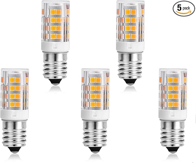 E14 LED Bulb Cooker Hood Bulb E14 Chandelier Light Bulb 120V Replace Salt lamp,Home Lighting, Kitchens Lighting 4W(40W Halogen Equivalent) Warm White 3000K Dimmable (5-Pack) - Bloomnest