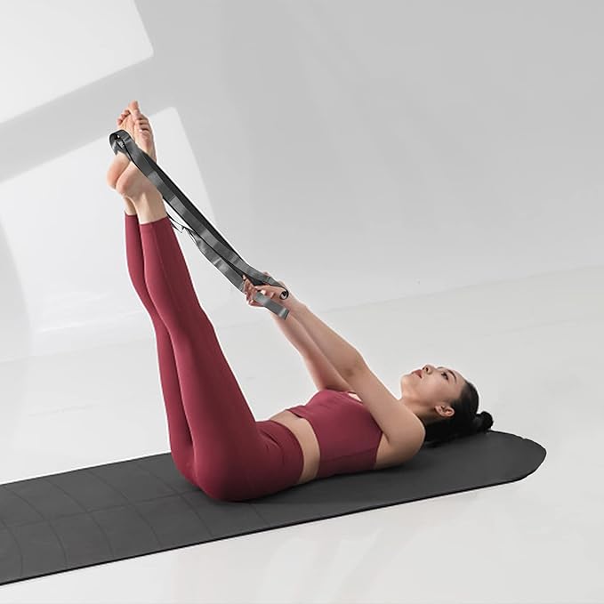 SANKUU Yoga Straps Stretching Strap with 12 Loops Workout Poster, Straps for Stretching Physical Therapy Equipment Long Stretch Out Bands for Exercise, Pilates and Gymnastics for Women Men - Bloomnest