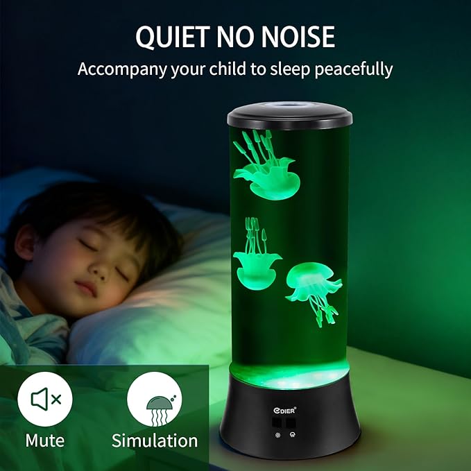 EDIER Jellyfish Lamp, 15 Inch Large Jellyfish Aquarium with Realistic Jellyfish & Noiseless Pump, Jelly Fish Light Lamp for Home Office Decor, Holiday Gift - Bloomnest