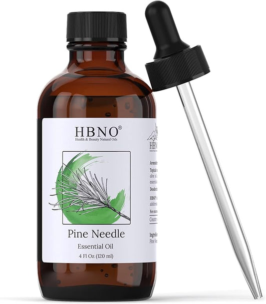 HBNO California Bottled Pine Needle Essential Oil 4 fl oz (120ml) - Natural Pine Needle Oil - Perfect for Cleaning, Aromatherapy, DIY, Soap & Diffuser - Bloomnest