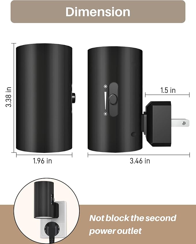 LED Plug in Night Light, Dusk to Dawn Light Sensor, Night Lights Plug into Wall, 0-100LM Adjustable Brightness Night Light, Soft White 3001K, Dimmable Night Lights for Hallway Bedroom Stairway, 2 Pack - Bloomnest