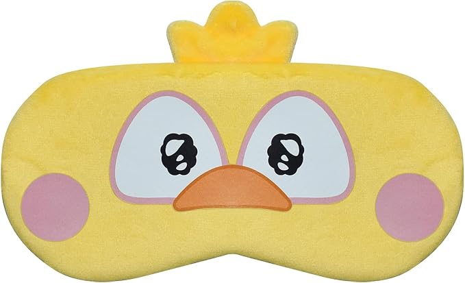 Cute Sleep Masks Cartoon Animal Eye Mask Plush Sleeping Mask & Travel Blindfold - Funny Novelty Eye Shade for Kids, Girls & Adults (Chick) - Bloomnest