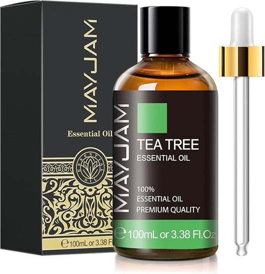 Tea Tree Essential Oil for Diffuser, MAYJAM Pure Essential Oils, Huge 3.38FL.OZ Bottle, Tea Tree Oil with Glass Dropper - Bloomnest