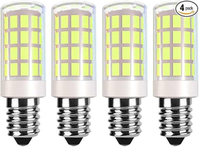 E14 LED Bulb E14 European Base Bulb E14 Cooker Hood Bulb E14 Chandelier Light Bulb 120V Replace Salt lamp,home lighting, kitchens lighting 4W(40W Halogen Equivalent)4-Pack(Daylight White 6000K) - Bloomnest