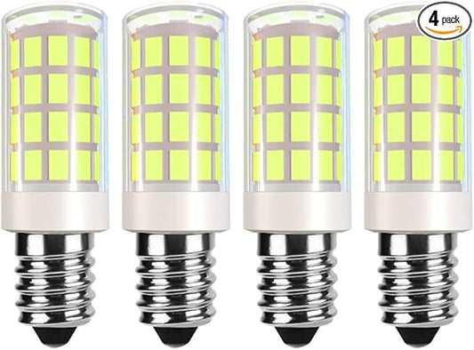 E14 LED Bulb E14 European Base Bulb E14 Cooker Hood Bulb E14 Chandelier Light Bulb 120V Replace Salt lamp,home lighting, kitchens lighting 4W(40W Halogen Equivalent)4-Pack(Daylight White 6000K) - Bloomnest