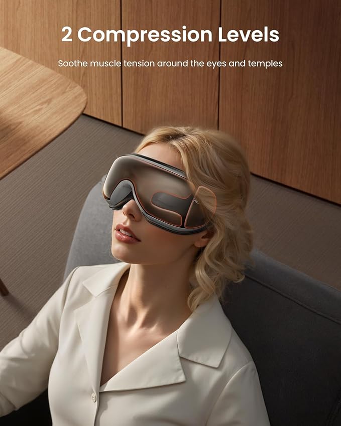 RENPHO Eye Massager with Heat, FSA Eligible HSA, Birthday Gifts for Men, Eyeris1 Eye Massager with Remote Compression, Sleep Mask for Relax Migraine Relief Reduce Strain Improve Sleep RENPHO