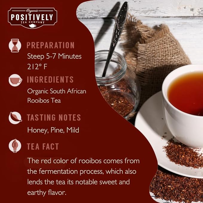 Organic Positively Tea Company, South African Rooibos Tea, Loose Leaf, 16 Ounce - Bloomnest