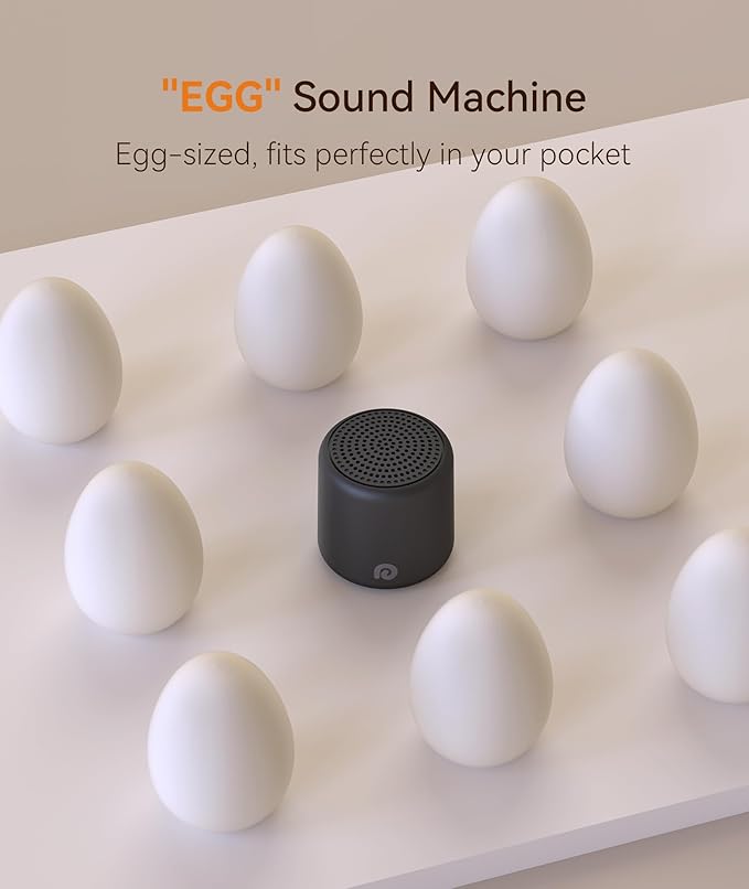 Dreamegg Travel Sound Machine - Portable Sound Machine for Baby Adults, Travel Sound Machine for Sleep, 16 Nature Sound, Timer, White Noise Machine for Sleeping Gift, Black