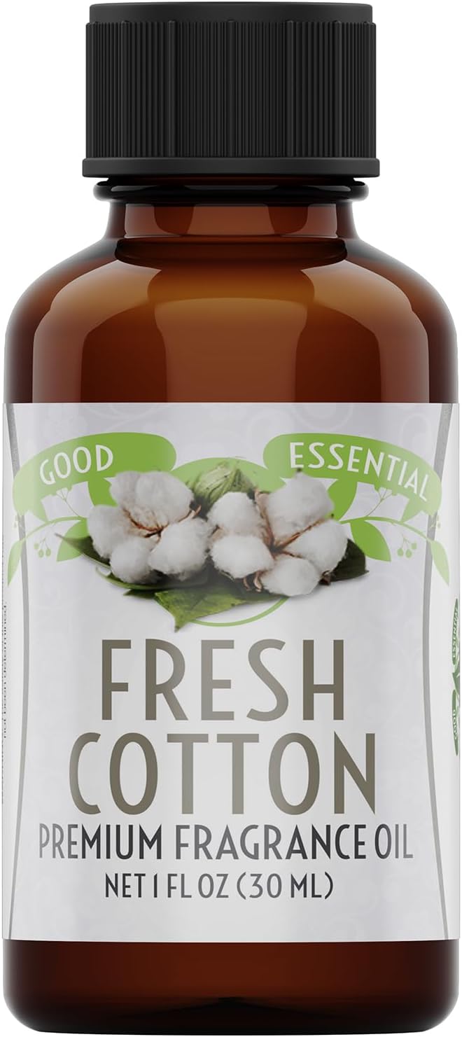Good Essential Professional Fresh Cotton Fragrance Oil 30ml (1 fl oz) - Scent for Diffusers, Candles, Soaps, Lotions, Perfumes, Dryer Balls GoodEssential
