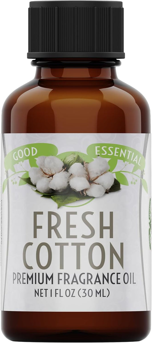 Good Essential Professional Fresh Cotton Fragrance Oil 30ml (1 fl oz) - Scent for Diffusers, Candles, Soaps, Lotions, Perfumes, Dryer Balls GoodEssential