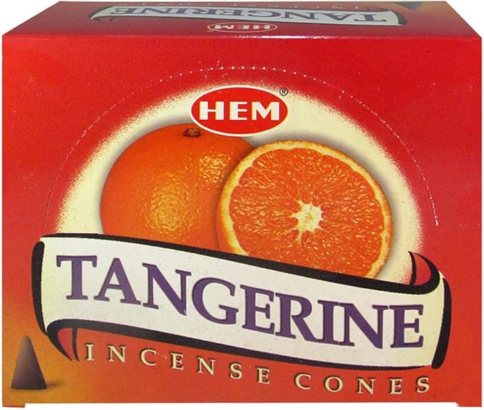 Tangerine Incense Cones and Cone Incense Burner Bundle Insence Insense Hem Incense