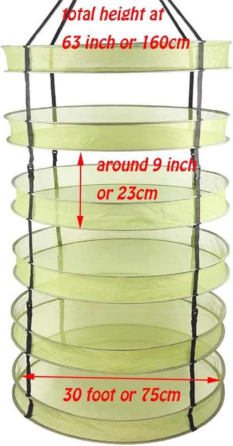 HORTIPOTS Herb Drying Rack Collapsible 2.5 ft Hanging Dry Net Rack for Hydroponic Herb Pot Vegetable Fruit Flower or Clothes Laundry - Bloomnest