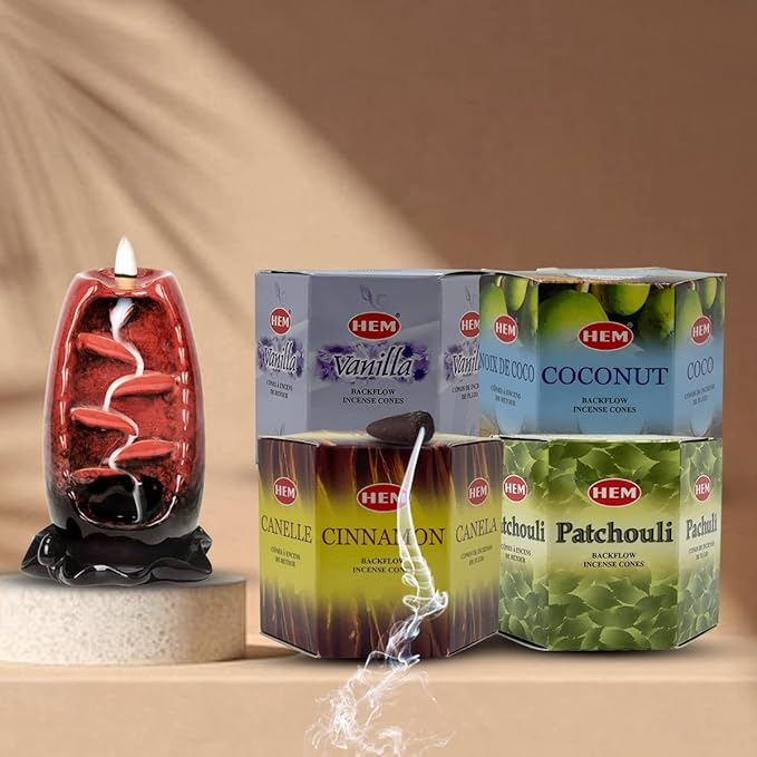 Variety Pack Backflow Incense Cones for Smoke Fountain Haze Falls Waterfall Aromatic and Mat Bundle #5 TRUMIRI