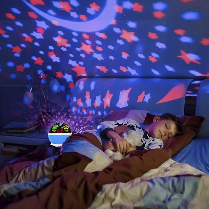 Cars Night Light for Boys - Rotating Projector Lamp with Race Car - Star Projector for Kids Age 3-8 - Ceiling Nightlight Projector with Cars and Stars - Birthday Gifts for Boys Room Decor - Bloomnest