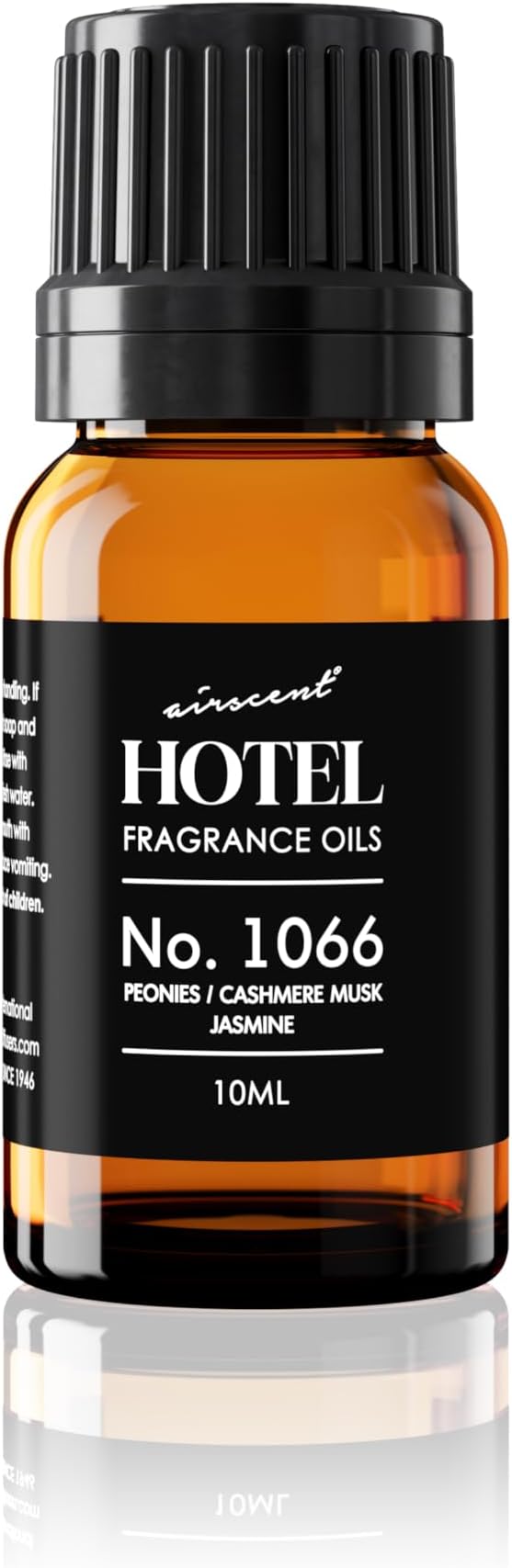 AirScent Hotel Diffuser Oil No. 1066 - Peonies Cashmere Jasmine - Premium Fragrance Oil for Ultrasonic and Waterless Diffusers and Crafting - 10 mL, 0.34 fl oz Glass Dropper Bottle Airscent