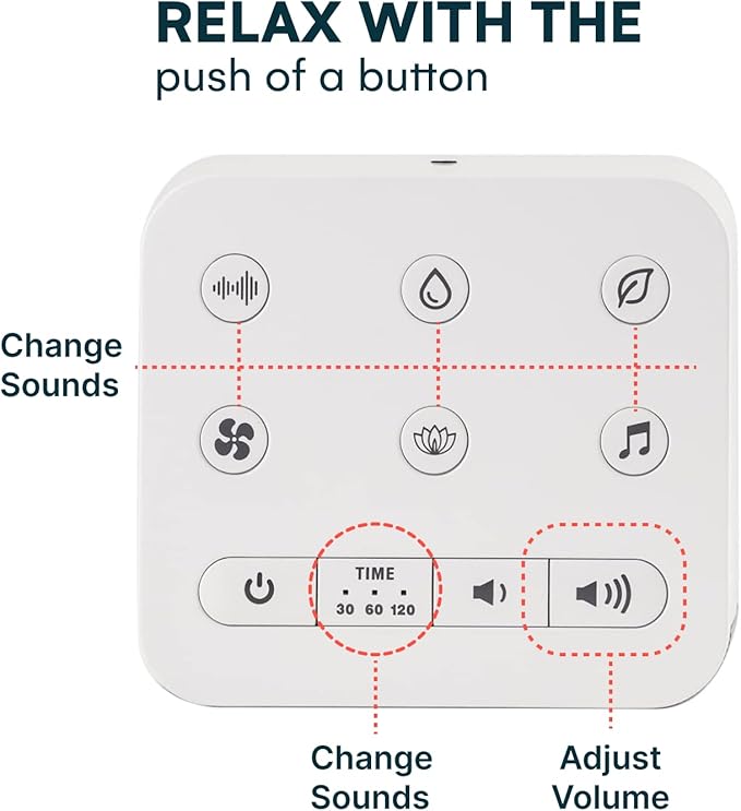 Serene Evolution 30 Sound White Noise Machine - Sleep Machine for Adults, Baby With Rain, Ocean, Pink Noise - Brown - Bloomnest