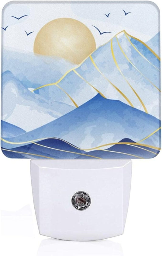 Led Night Light, Mountains Sunrise Decorative Plug in Nightlights,with Smart Auto Dusk to Dawn Night Light for Bedroom, Kitchen, Nursery, Bathroom - Bloomnest