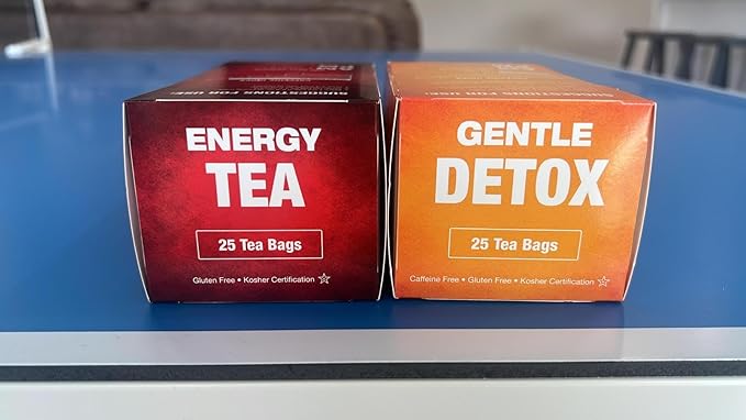 Total Tea Detox Tea & Energy Set - 25 Day Detox - Herbal SIim Tea with Chamomile - Hibiscus Tea and Ginger Root for Colon Cleanse – Natural Citrus & Cinnamon Fruit Tea for Digestive Health - Bloomnest