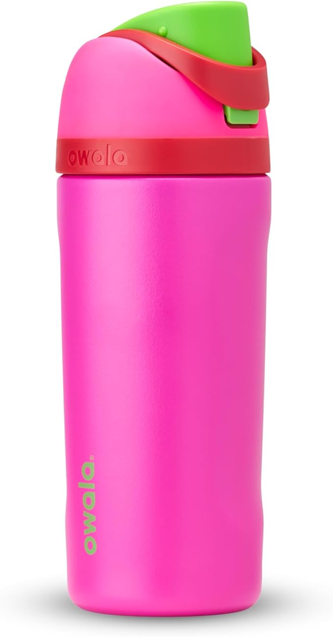 Owala Kids FreeSip Insulated Stainless Steel Water Bottle with Straw, BPA-Free Sports Water Bottle, Great for Travel, 16 oz, All the Berries Owala
