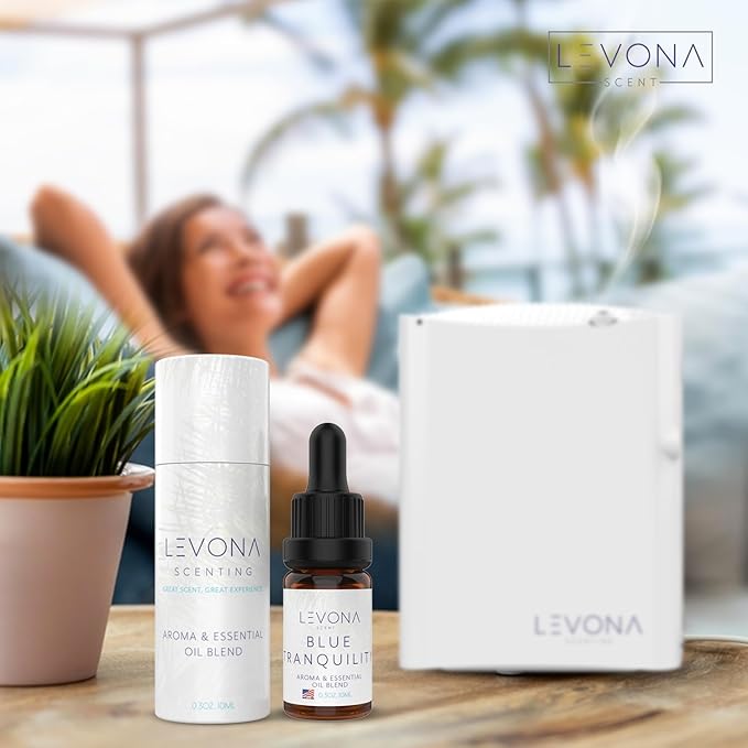 Levona Scent Essential Oils - Scents for Home, Hotel & Office Use - Perfect for Home Diffuser & Humidifiers - Aroma Fragrance Oil, Ideal for Massage, Relaxation, and Spa - Blue Tranquility, 10ml - Bloomnest
