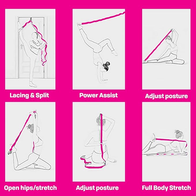 Stretching Strap with Door Anchor & Resistance Band – Improve Leg Stretch Flexibility for Splits, Ballet, Dance, Cheer, Yoga & Gymnastics - Home Leg Stretcher Trainer Equipment Stuff for All Levels - Bloomnest