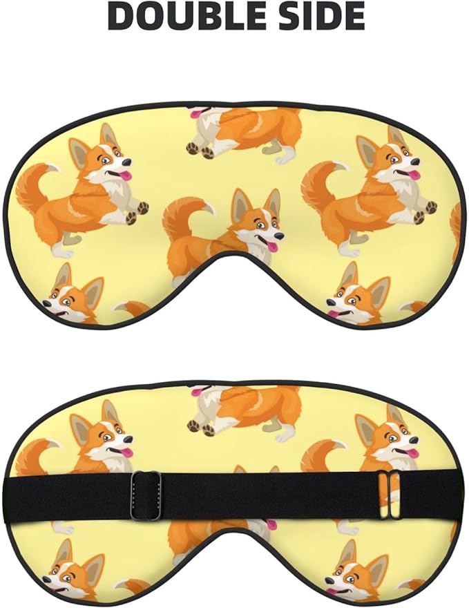 Cute Cartoon Corgi Dog Sleeping Eye Mask Eye Mask for Sleeping Soft Comfort Eye Shade Blackout Eye Cover for Deep Rest Travel Nap Meditation - Bloomnest