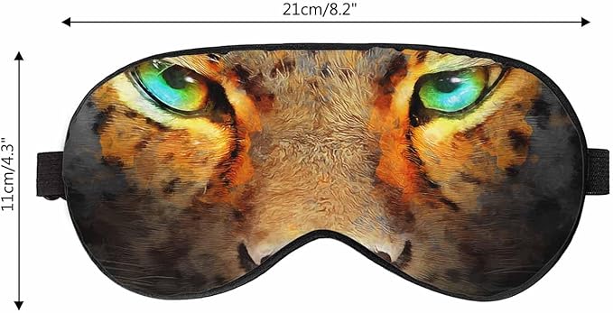 Cheetah Eyes Sleep Eye Mask Realistic Modern Abstract Animal Painting Men Women Sleep Mask with Adjustable Strap Eye Cover Eye Shade for Travel, Nap,Meditation - Bloomnest