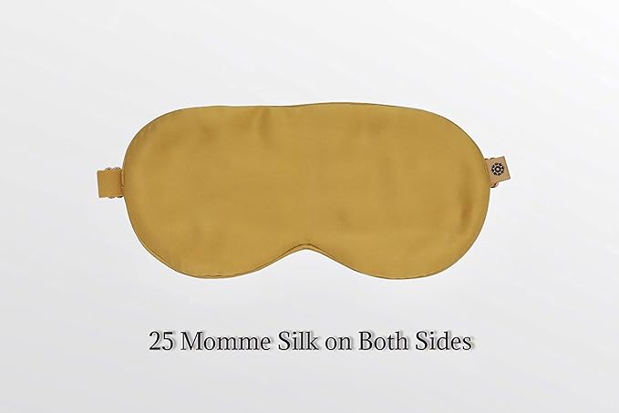 Premium Handcrafted 25 Momme Mulberry Silk Eye Mask for Sleeping (Golden Honey) - Bloomnest