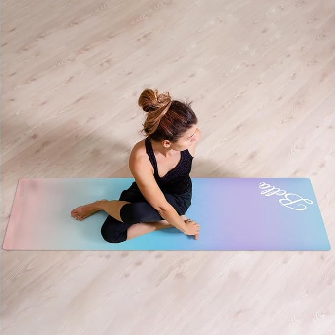 Custom Name Yoga Mat,Personalized Travel Yoga Exercise Mat,Non Slip,Perfect for Kids & Adults,Gradient Color E Series - Bloomnest