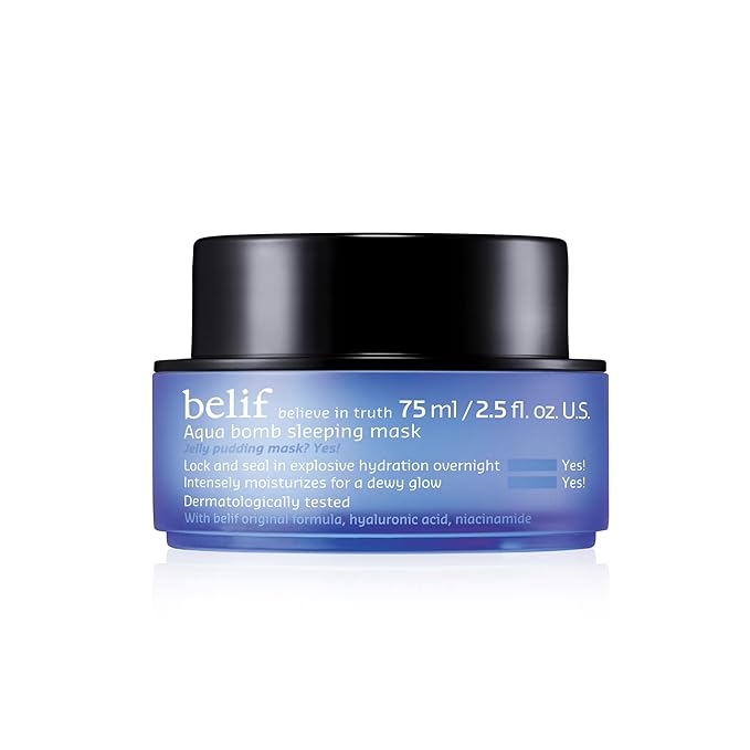 belif Vitamin E Jelly Overnight Mask – Hydrating & Plumping Face Moisturizer with Red Algae & Jojoba Oil, Deep Repair for Glass Skin, Korean Sleeping Mask for Intense Hydration & Radiance, 2.53 fl oz - Bloomnest