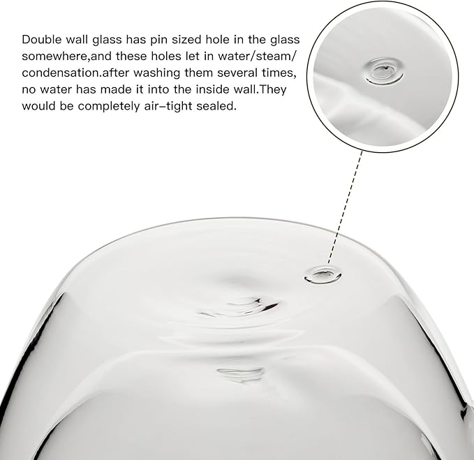 Aurzen 2 Pack Double Walled Glass Coffee Mugs with Handles 8.5oz, Large Insulated Layer Coffee Cups, Clear Borosilicate Mugs, Perfect for Cappuccino, Tea, Microwave Safe (8.5oz-2Pack) - Bloomnest
