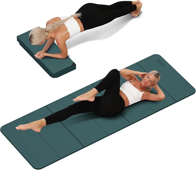 Foldable Yoga Mat Extra Thick 0.32 Inches Eco-Friendly POE Material, Non-Slip Design Fitness Mats, Multi-Purpose Workout Mats For Studio or Home Use (71 x 24 x 0.32 inches） - Bloomnest