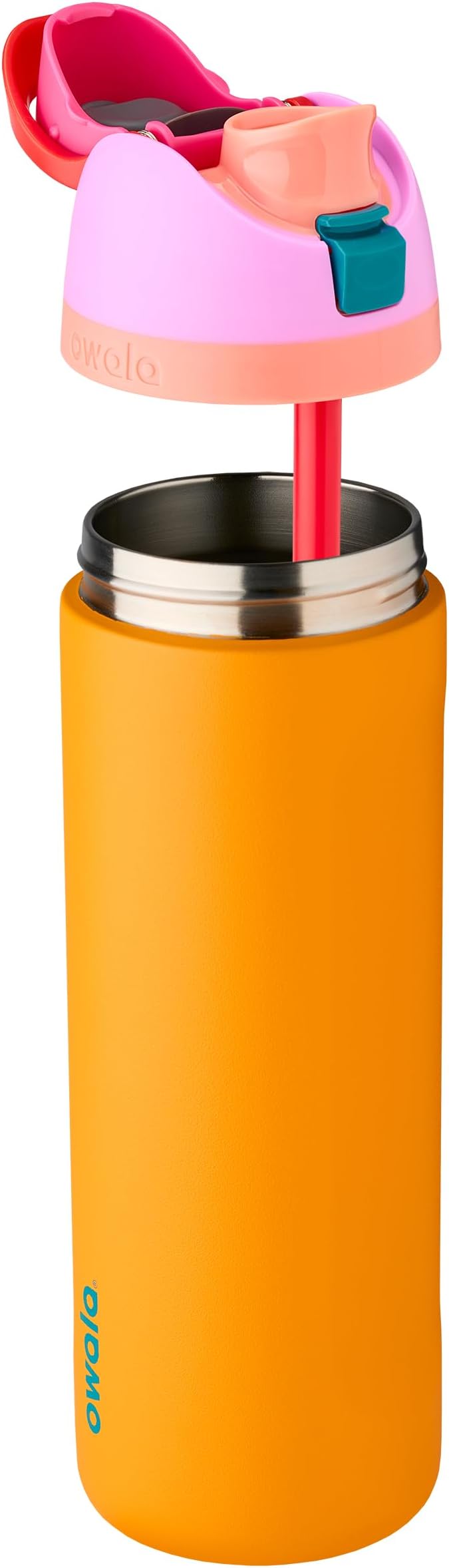 Owala FreeSip Insulated Stainless Steel Water Bottle with Straw for Sports, Travel, and School BPA-Free Sports Water Bottle, 24 oz, Tropical Owala