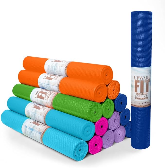 16-Pack Economy Yoga Mat, 68" x 24" x 3mm Non Slip Exercise Mat, Thick Gym Mat, Bulk Non Toxic Yoga Mats for Home Workout and Studios - Bloomnest