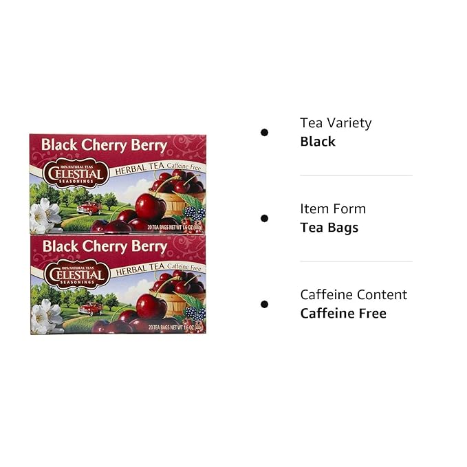 Celestial Seasonings Black Cherry Berry Tea Bags, 20 Count (Pack of 2) - Bloomnest