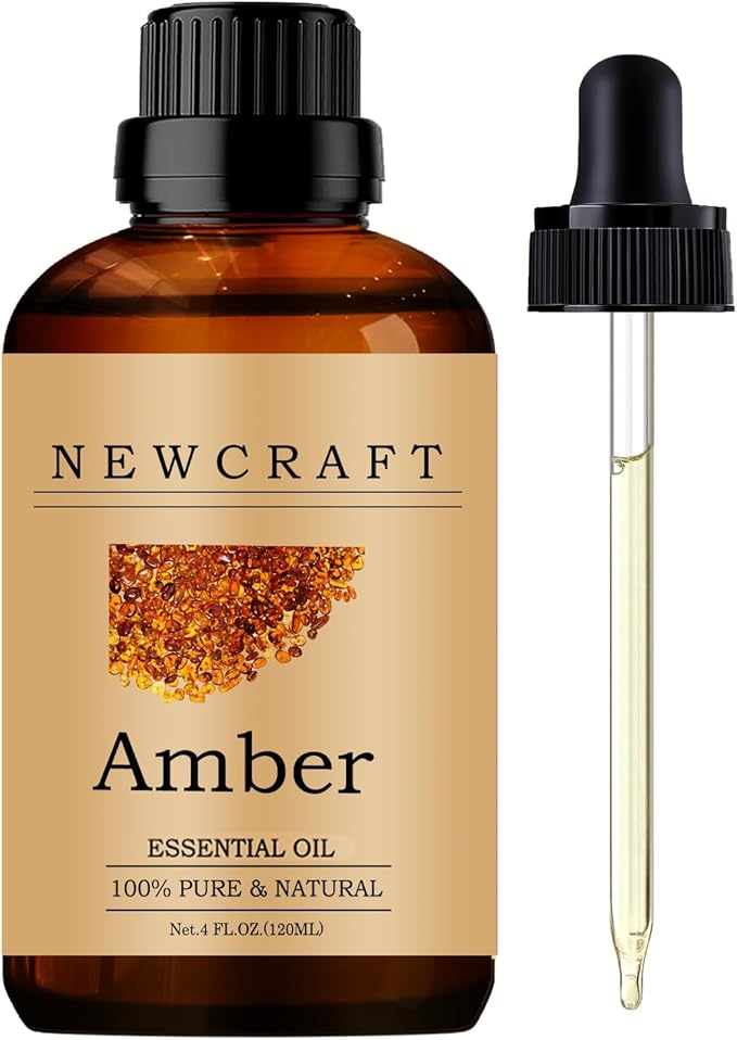 Amber Essential Oils, 120ML 100% Pure and Natural Essential Oil with Dropper for Aromatherapy Diffuser - Amber/4 Fl Oz NewCraft