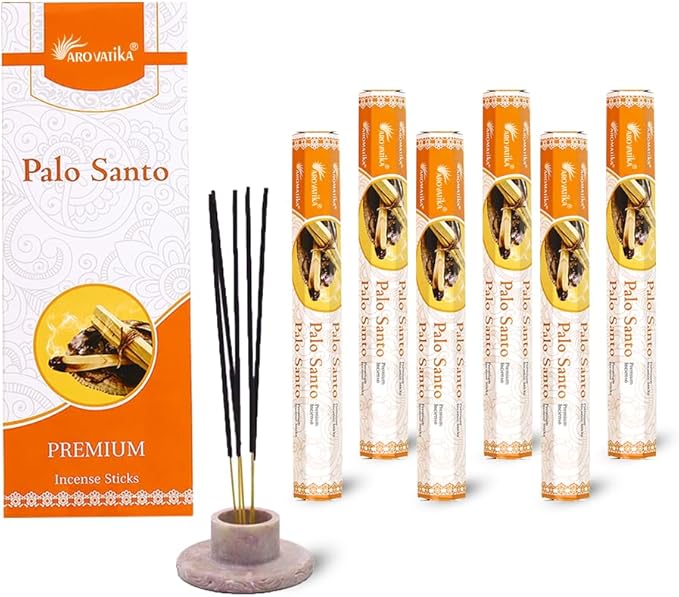 ARO VATIKA Palo Santo Hexa 120 Incense Sticks in Pack of 6 | Long Lasting & Low Smoke | Home Fragrance | Agarbatti for, Freshness, Meditation | Burn Time- Approx 40 Mins AROVATIKA