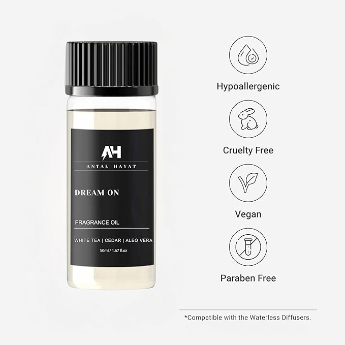 Dream On Essential Oil Scent 50mL - Inspired by Westin Hotel - Home Luxury Scent - Antal Hayat Diffuser Oil - White Tea, Cedarwood, Amber, Musk - Diffuser Oil Blends for Aromatherapy - Bloomnest