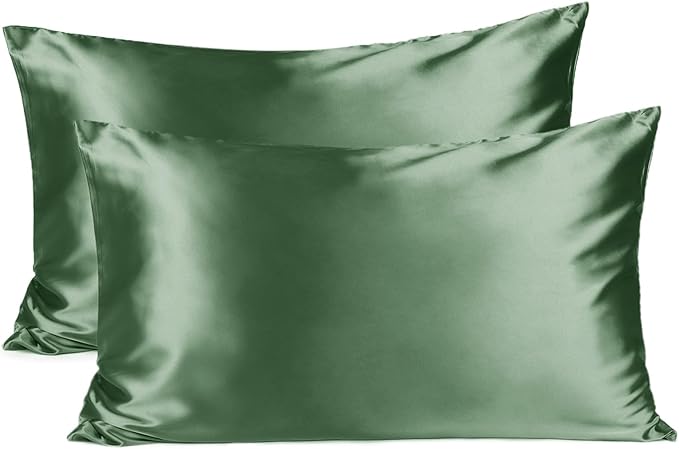 YANIBEST Satin Pillowcase for Hair and Skin Care Silk Pillowcase 2 Pack Standard 20inch X26'' Size Pillow Cases Set of 2 -Satin Cooling Pillow Covers with Hidden Zipper Floral Print - Bloomnest
