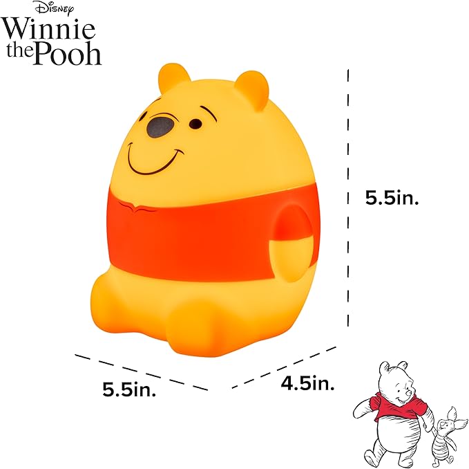 Disney Winnie The Pooh Squish Light, Night Light for Kids, USB Lamp, Battery Operated, Dimmable, Ideal for Bedroom, Playroom, Living Room, and More, 83189 - Bloomnest