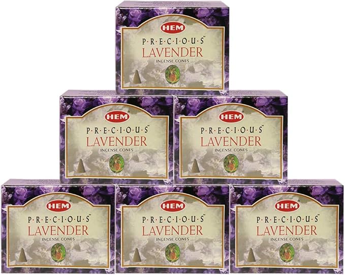 TRUMIRI Incense Cone Holder Bundle with Hem Precious Lavender Incense Cones - Pack of 6 (Approx 60 Cones) TRUMIRI